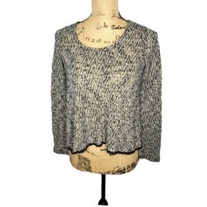 Daytrip Cropped Grey & Black Boho Sweater XS